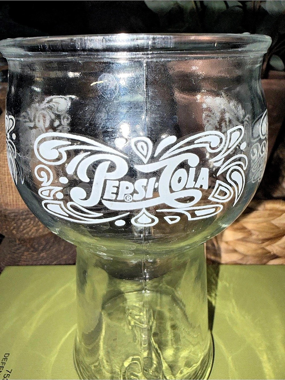 Pepsi-Cola Vintage Logo Glass Mug Clear